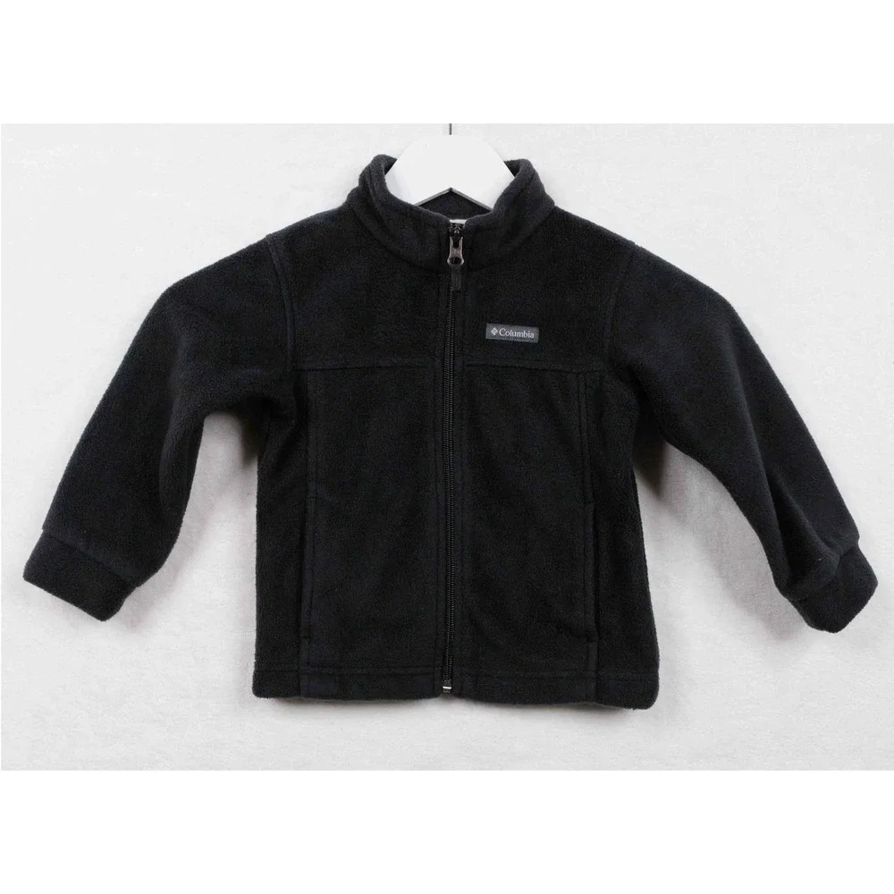 COLUMBIA Fleece Jacket Full Zip Black Unisex Toddler Kids Sz 3T‎